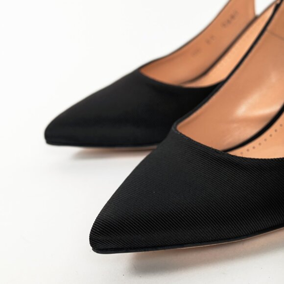 Bally Ciel Black Fabric Slingback Pointed-Toe Heels - Picture 7 of 12